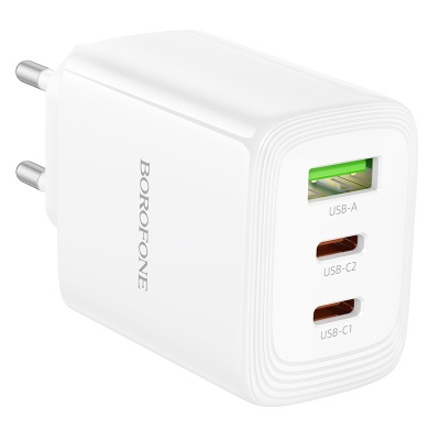 Сетевое зарядное устройство BOROFONE BN32 Cargador 1xUSB + 2xUSB-C, 65W, белый
