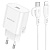 Сетевое зарядное устройство BOROFONE BA82A Platinum 1xUSB-C с Кабелем Type-C - Lightning, 25W, белый