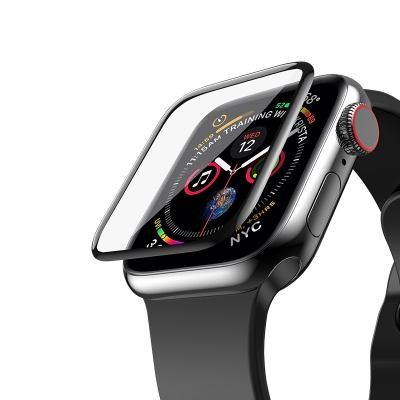 Защитное стекло HOCO Tempered Glass для Apple Watch 4, Full Glue 3D, 0.15mm, 40mm, прозрачный+черная рамка