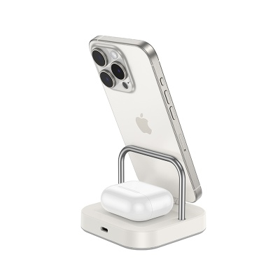 Настольная зарядная станция HOCO CQ16B Astute для iPhone, 3A, белый