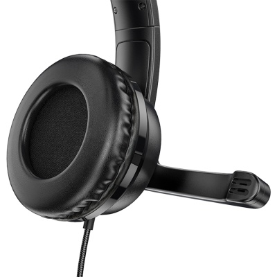 Проводные наушники HOCO W103 Magic, Jack 3.5mm+AUX, 1.2 м, черный