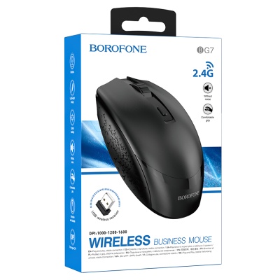 Мышь беспроводная BOROFONE BG7 Platinum, Bluetooth, черный