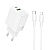 Сетевое зарядное устройство BOROFONE BN27 Fuente 1xUSB + 1xUSB-C с Кабелем Type-C - Lightning, 3A, 20W, белый
