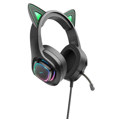 Проводные наушники HOCO W107 Cute cat, USB+Jack 3.5mm, 2 м, elf cat