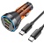 Автомобильное зарядное устройство HOCO NZ12D Lucky, 1xUSB + 2xUSB-C с Кабелем Type-C - Type-C, 60W, оранжевый