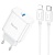 Сетевое зарядное устройство HOCO C104A Stage 1xUSB-C с Кабелем Type-C - Lightning, 20W, белый оптом Сетевое зарядное устройство HOCO C104A Stage 1xUSB-C с Кабелем Type-C - Lightning, 20W, белый