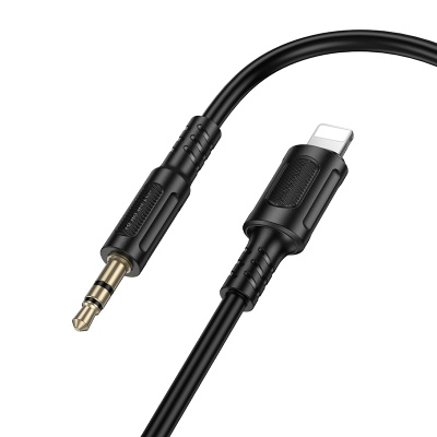 Аудиокабель BOROFONE BL25A Nice AUX Jack 3,5 (m) - Lightning (m), 1 м, черный