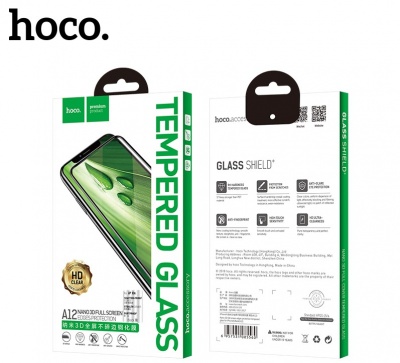 Защитное стекло HOCO A12 для iPhone XS Max/11 Pro Max, Full Glue 3D, прозрачный+черная рамка