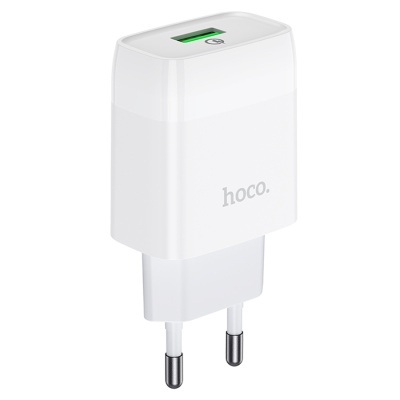 Сетевое зарядное устройство HOCO C72Q Glorious 1xUSB, 3.0A, 18W, белый