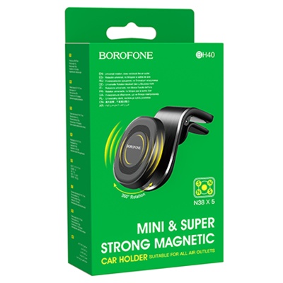 Автомобильный держатель BOROFONE BH40 Kyle, магнитный, на воздуховод, черный
