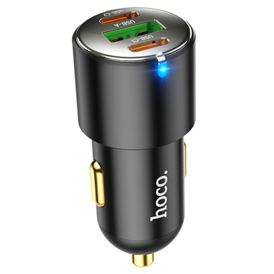 Автомобильное зарядное устройство HOCO NZ6, 1xUSB + 2xUSB-C, 45W, черный