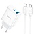 Сетевое зарядное устройство HOCO C105A Stage 1xUSB + 1xUSB-C с Кабелем Type-C - Lightning, 3A, 20W, белый оптом Сетевое зарядное устройство HOCO C105A Stage 1xUSB + 1xUSB-C с Кабелем Type-C - Lightning, 3A, 20W, белый