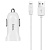 Автомобильное зарядное устройство HOCO Z2A, 2xUSB с Кабелем USB - Lightning, 2.4A, белый