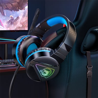 Проводные наушники HOCO W104 Drift gaming, USB+Jack 3.5mm, 2 м, синий