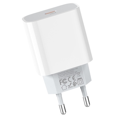 Сетевое зарядное устройство HOCO C76A Plus Speed 1xUSB-C, 3A, 20W, белый