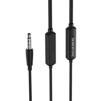 Проводные наушники BOROFONE BM39 Refined, Jack 3.5mm, 1.2 м, черный
