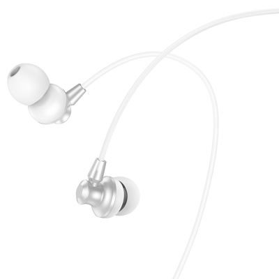 Проводные наушники HOCO M98 Delighted, Jack 3.5mm, 1.2 м, серебристый