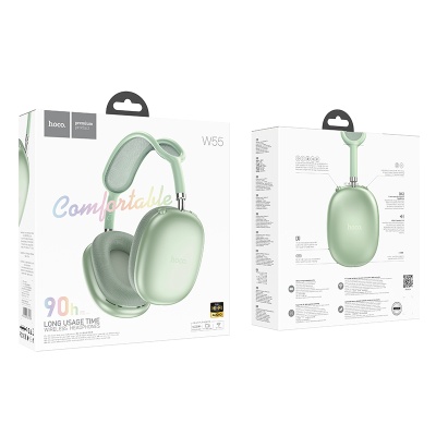 Беспроводные наушники накладные HOCO W55 Pleasing, Bluetooth, зеленый