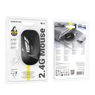 Мышь беспроводная BOROFONE BG14 Planet, Bluetooth, черный
