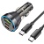 Автомобильное зарядное устройство HOCO NZ12D Lucky, 1xUSB + 2xUSB-C с Кабелем Type-C - Type-C, 60W, черный