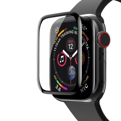 Защитное стекло HOCO Tempered Glass для Apple Watch 4, Full Glue 3D, 0.15mm, 40mm, прозрачный+черная рамка
