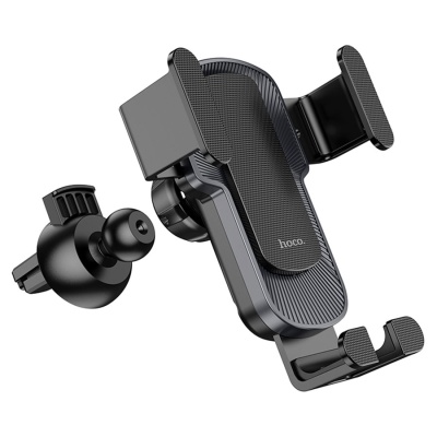 Автомобильный держатель HOCO CA103 Vertical & horizontal, зажимной, на воздуховод, черный+серый металлик