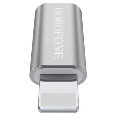 Переходник/Адаптер BOROFONE BV5 Lightning (m) - MicroUSB (f), серебристый