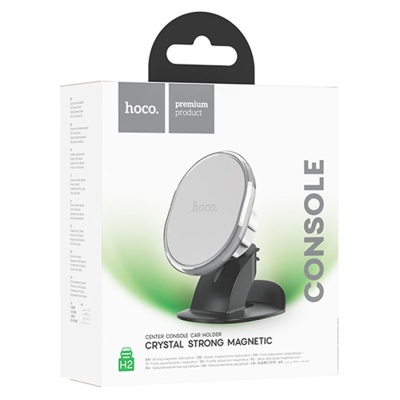 Автомобильный держатель HOCO H2 Crystal, магнитный, на приборную панель, черный+серый