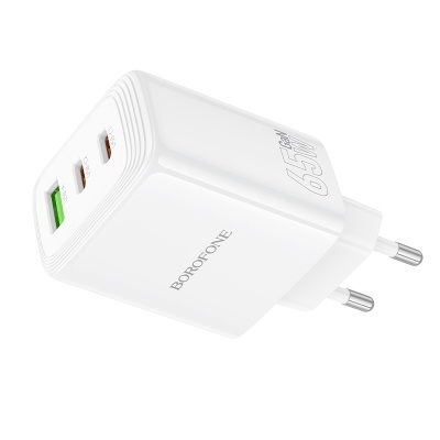 Сетевое зарядное устройство BOROFONE BN32 Cargador 1xUSB + 2xUSB-C, 65W, белый