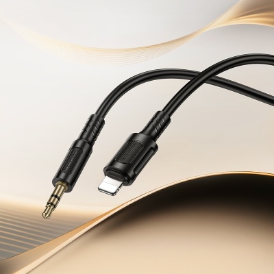 Аудиокабель BOROFONE BL25A Nice AUX Jack 3,5 (m) - Lightning (m), 1 м, черный