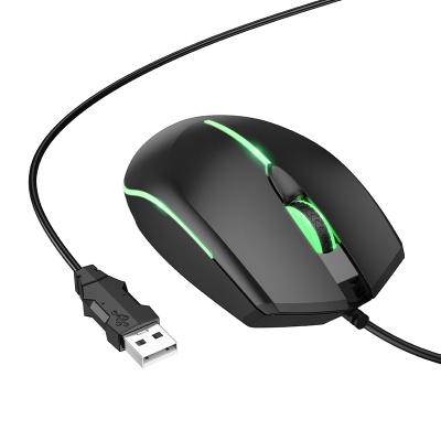 Мышь проводная HOCO GM37 Wonderful, USB, черный