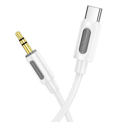 Аудиокабель BOROFONE BL20 True sound AUX Jack 3,5 (m) - Type-C (m), 1 м, белый