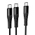 Кабель USB-C HOCO X123 Victory 2 в 1 Type-C - 2xType-C, 5V/3A, 1 м, черный