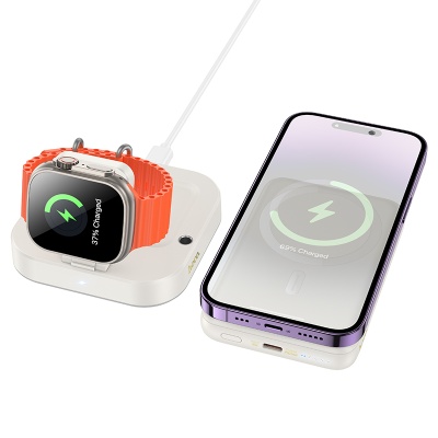 Настольная зарядная станция HOCO CQ16 Astute для iPhone+Apple Watch, 2A, 5W/7.5W/10W/15W, белый