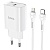 Сетевое зарядное устройство HOCO N14 Smart 1xUSB-C с Кабелем Type-C - Lightning, 3.0A, 20W, белый