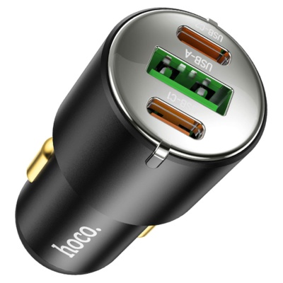 Автомобильное зарядное устройство HOCO NZ6, 1xUSB + 2xUSB-C, 45W, черный