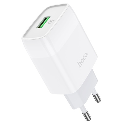 Сетевое зарядное устройство HOCO C72Q Glorious 1xUSB, 3.0A, 18W, белый