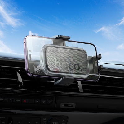 Автомобильный держатель HOCO H78 Vista, зажимной, на воздуховод, черный+серый металлик