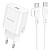 Сетевое зарядное устройство BOROFONE BA82A Platinum 1xUSB-C с Кабелем Type-C - Type-C, 25W, белый
