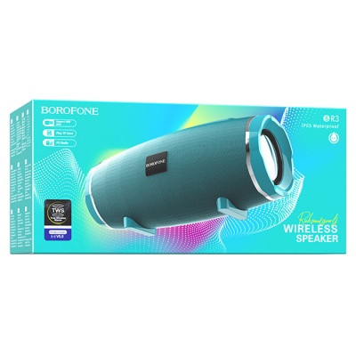 Портативная колонка BOROFONE BR3 Rich, Bluetooth, бирюзовый