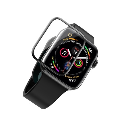 Защитное стекло HOCO Tempered Glass для Apple Watch 4, Full Glue 3D, 0.15mm, 40mm, прозрачный+черная рамка