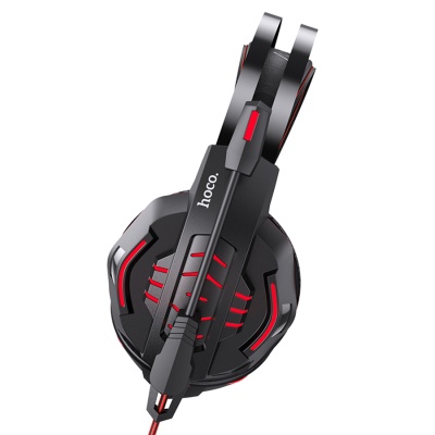 Проводные наушники HOCO W102 Cool tour gaming, USB+Jack 3.5mm, 2 м, красный