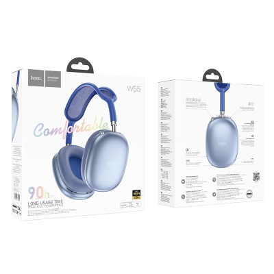 Беспроводные наушники накладные HOCO W55 Pleasing, Bluetooth, синий