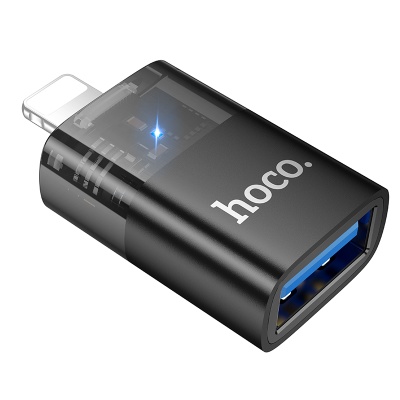 Переходник/Адаптер HOCO UA36 Lightning (m) - USB (f), черный