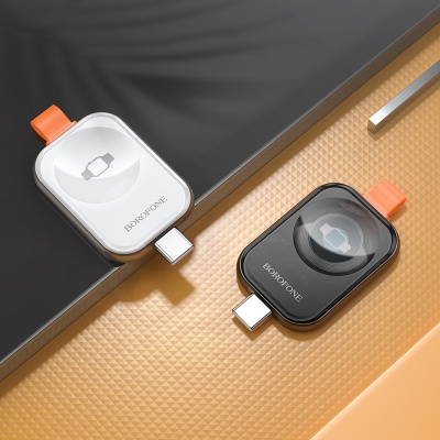 Зарядное устройство BOROFONE BQ25A для Apple Watch 1xUSB-C, 2.5W, серый металлик