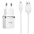 Сетевое зарядное устройство HOCO C11 Smart 1xUSB с Кабелем USB - Lightning, 1A, 5W, белый