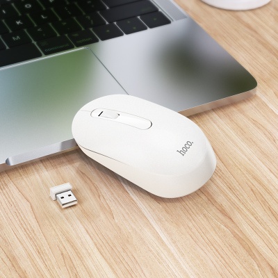 Мышь беспроводная HOCO GM14 Platinum, Bluetooth, белый