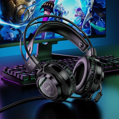 Проводные наушники HOCO W110 Resource, USB+Jack 3.5mm, 2 м, черный