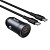 Автомобильное зарядное устройство HOCO Z62A Energy, 1xUSB-C с Кабелем Type-C - Type-C, 30W, серый металлик оптом Автомобильное зарядное устройство HOCO Z62A Energy, 1xUSB-C с Кабелем Type-C - Type-C, 30W, серый металлик