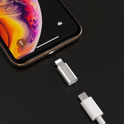 Переходник/Адаптер BOROFONE BV5 Lightning (m) - MicroUSB (f), серебристый